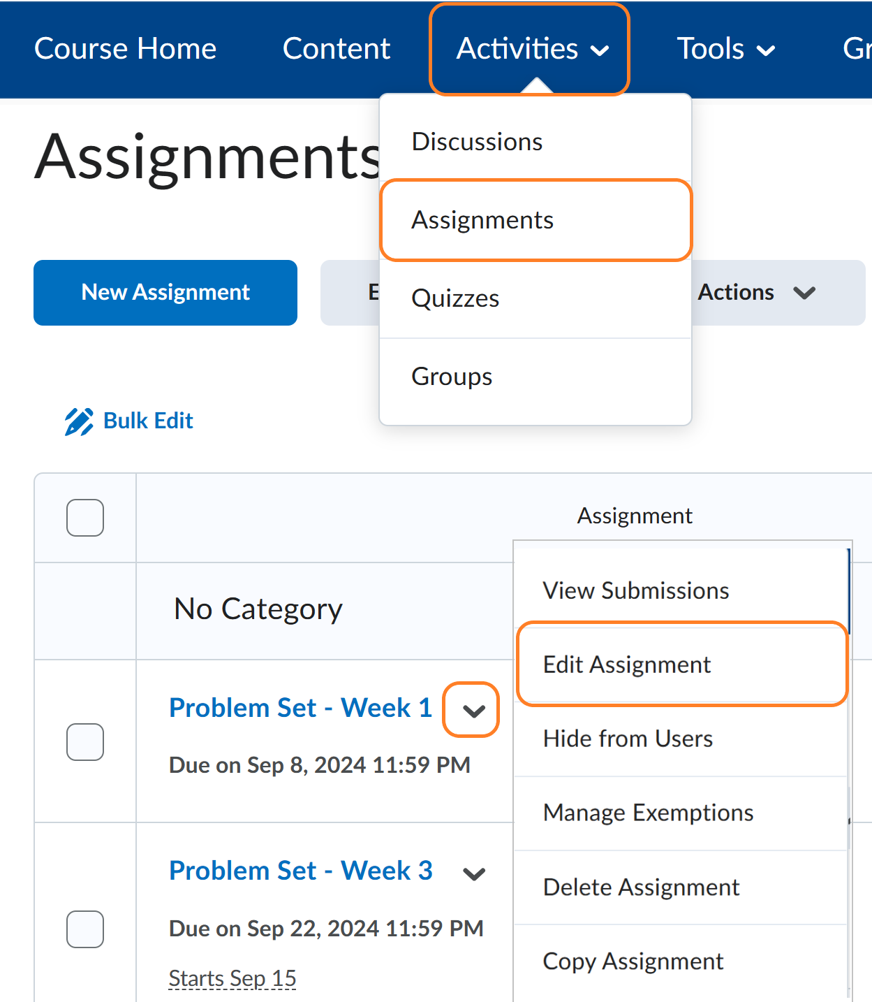 grading assignments in brightspace