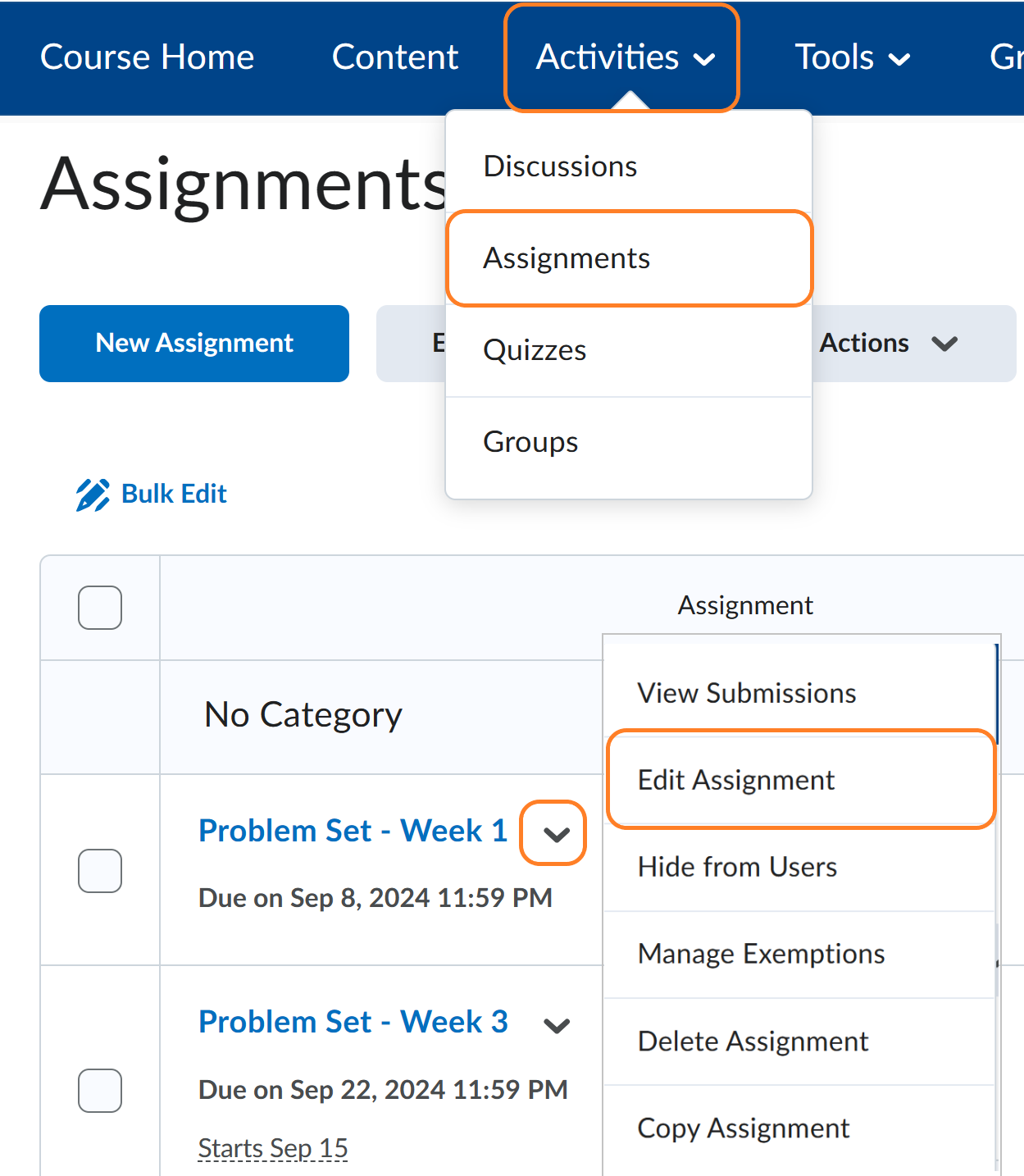 submitting assignments in brightspace