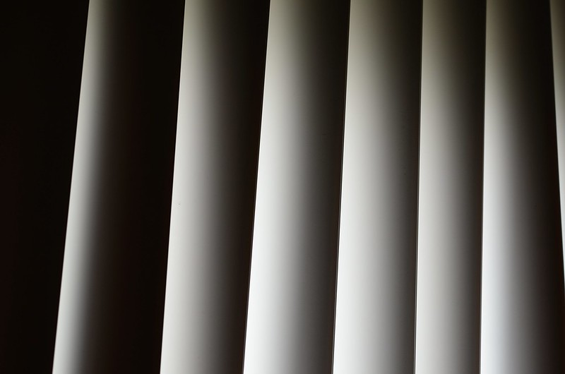 Extreme close up of abstract straight lines in black and white