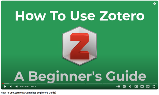 Link to Zotero training video