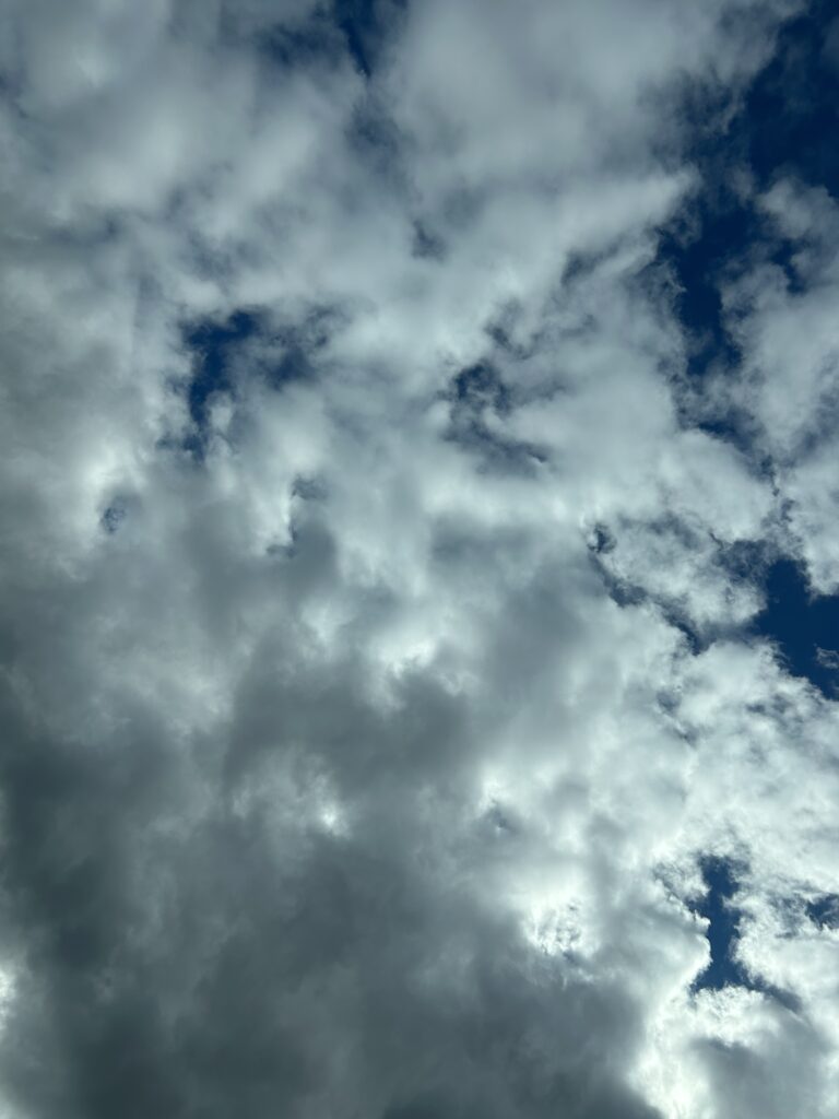 Various images of clouds in different shapes, displaying how they change.