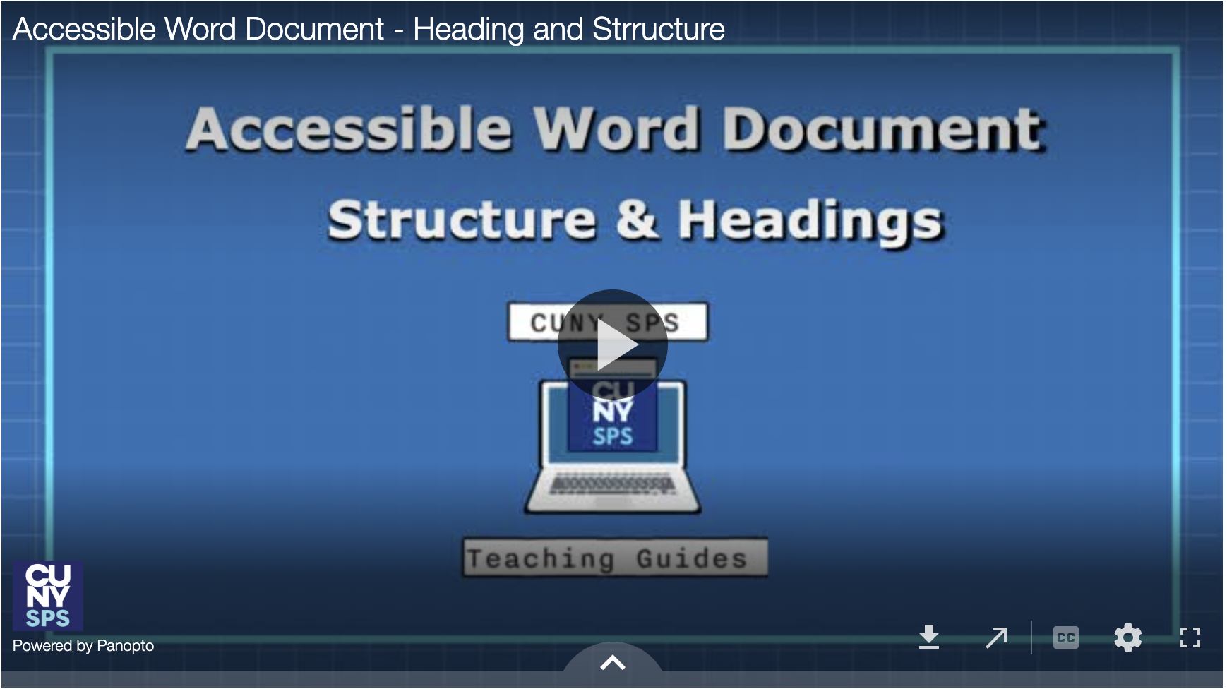 Video tutorial of Accessible Word Document: Structure and Heading. Click to open the video in a new tab.