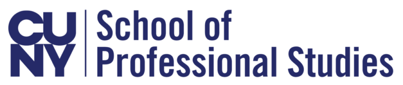 A transparent logo of the CUNY School of Professional Studies.