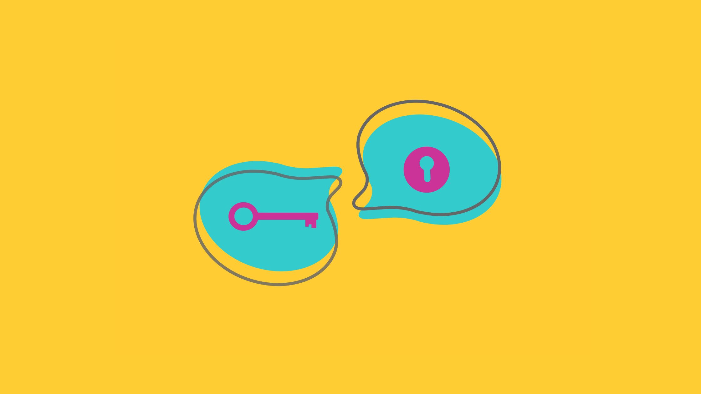 yellow background with two conversation bubbles
